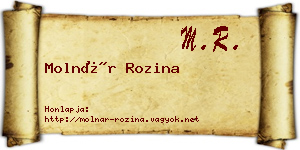 Molnár Rozina névjegykártya